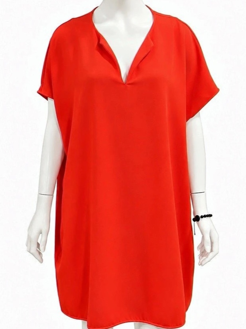 Diane von Furstenberg Red V-Neck Mini Dress Size Large